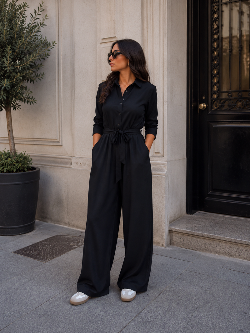 Long-Sleeve Boilersuit – Black