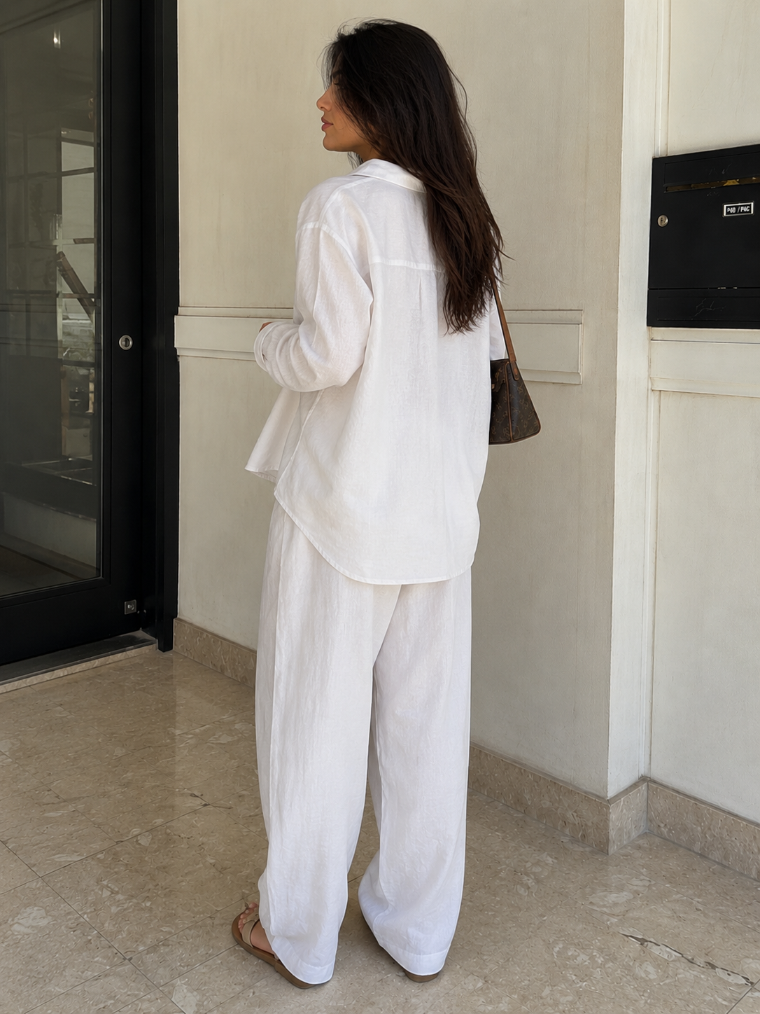 The Lino Relaxed Shirt & Trouser Set – White