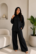 Tailored Stand-Collar Set - black
