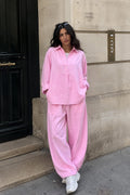The Lino Relaxed Shirt & Trouser Set – Petal Pink