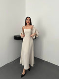 Minimalist Slip Maxi Dress – Beige