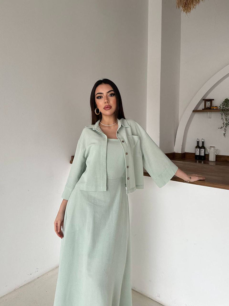 Minimalist Slip Maxi Dress – Mint Green