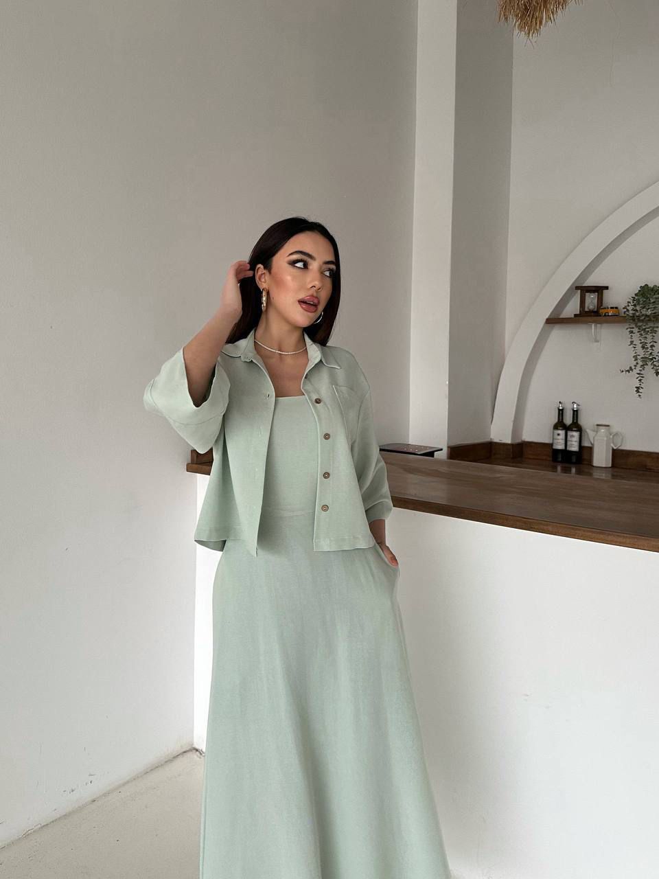 Minimalist Slip Maxi Dress – Mint Green