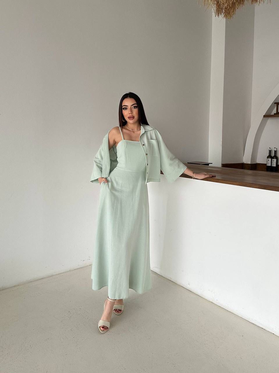 Minimalist Slip Maxi Dress – Mint Green