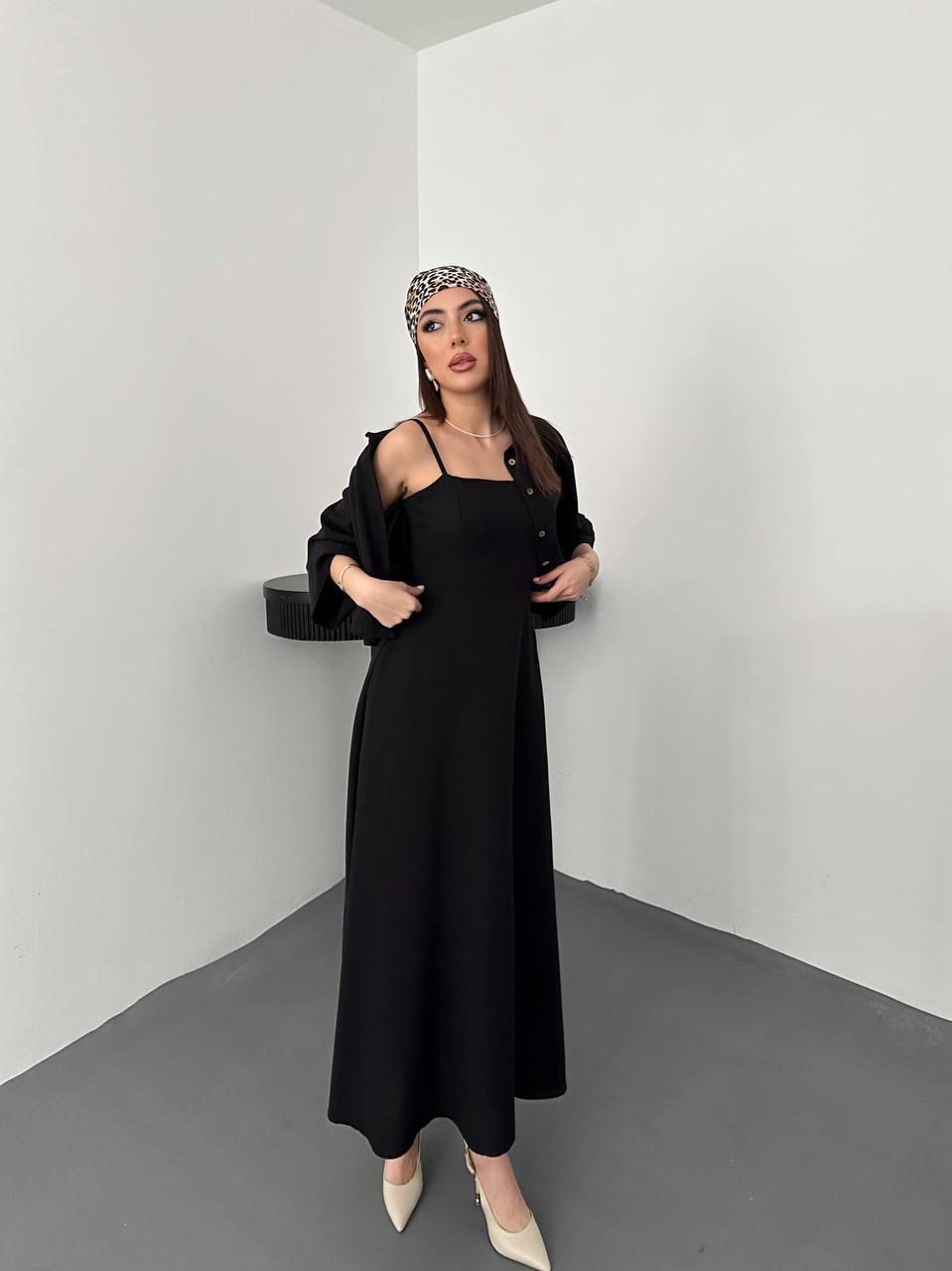 Minimalist Slip Maxi Dress – Black