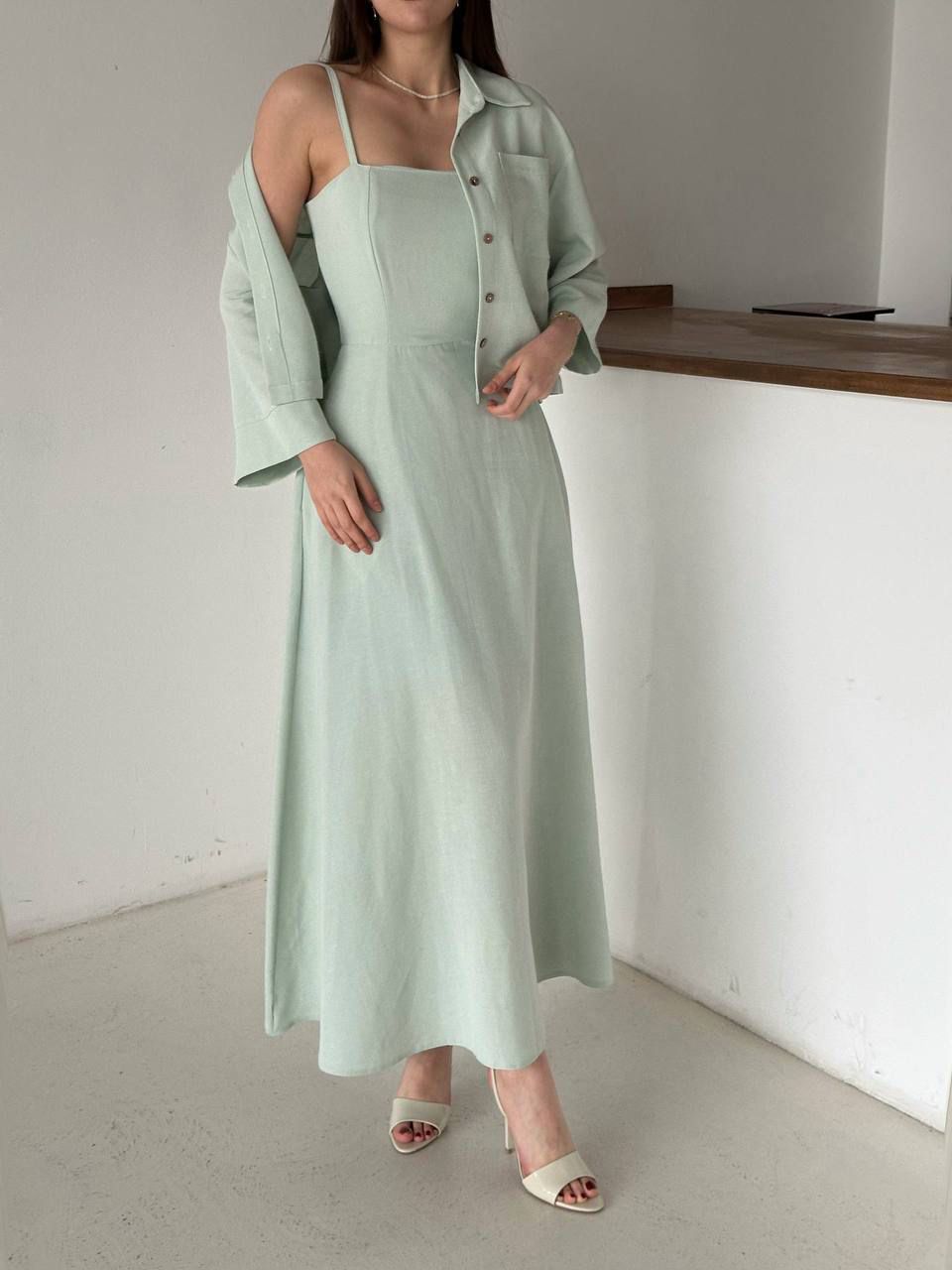 Minimalist Slip Maxi Dress – Mint Green