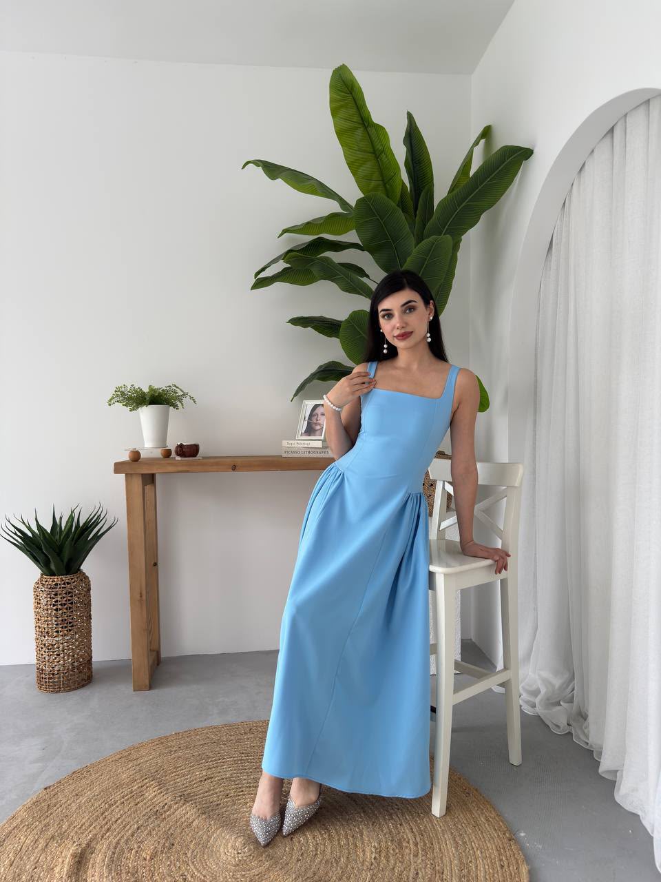 Mercer Corseted A-Line Dress - Blue