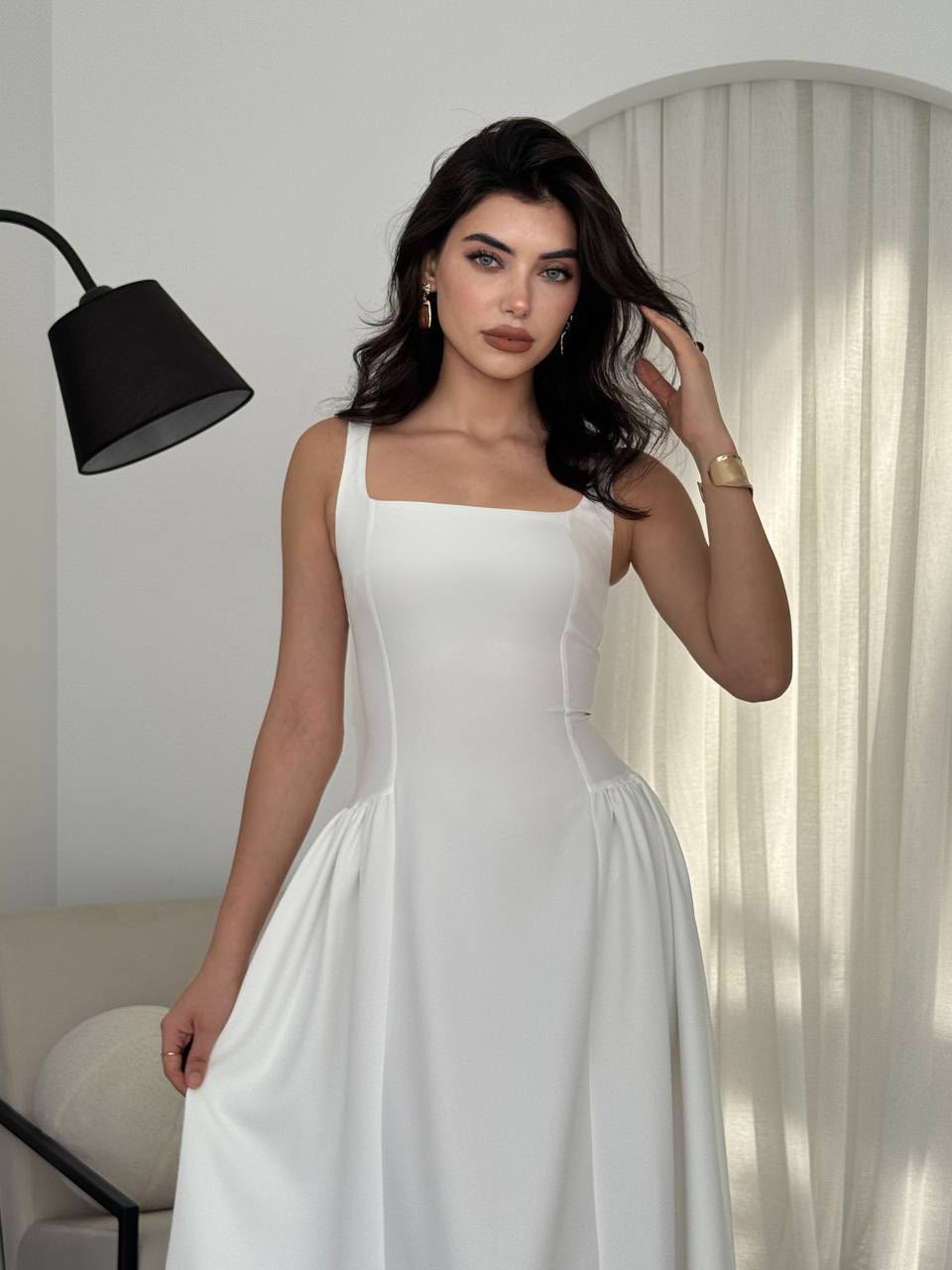 Mercer Corseted A-Line Dress - White