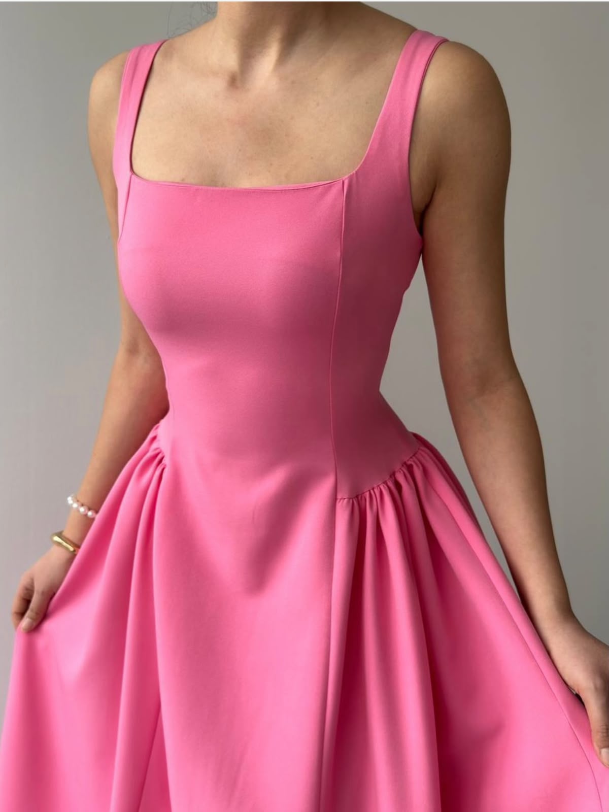 Mercer Corseted A-Line Dress - Pinck