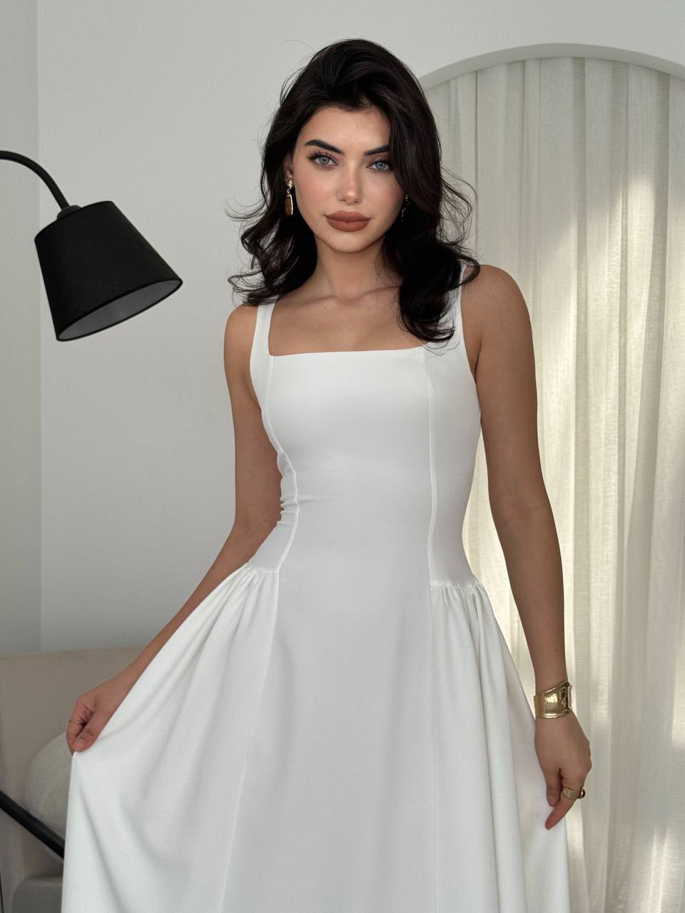 Mercer Corseted A-Line Dress - White