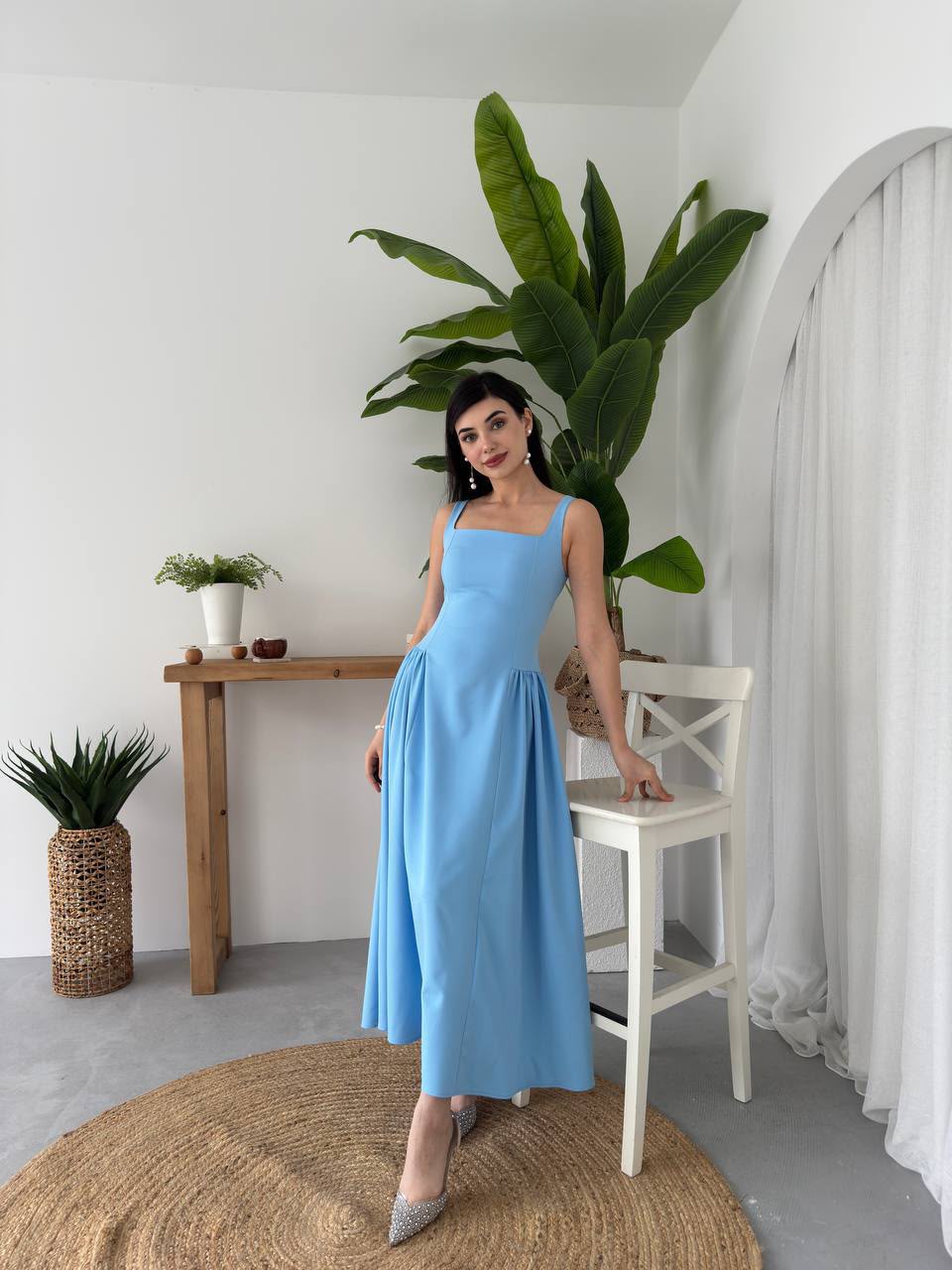 Mercer Corseted A-Line Dress - Blue