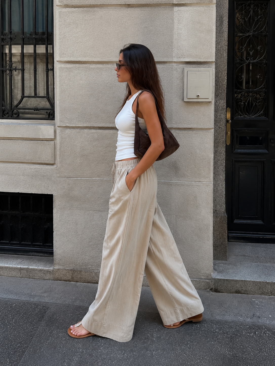 The Linen Pool Pant – Beige