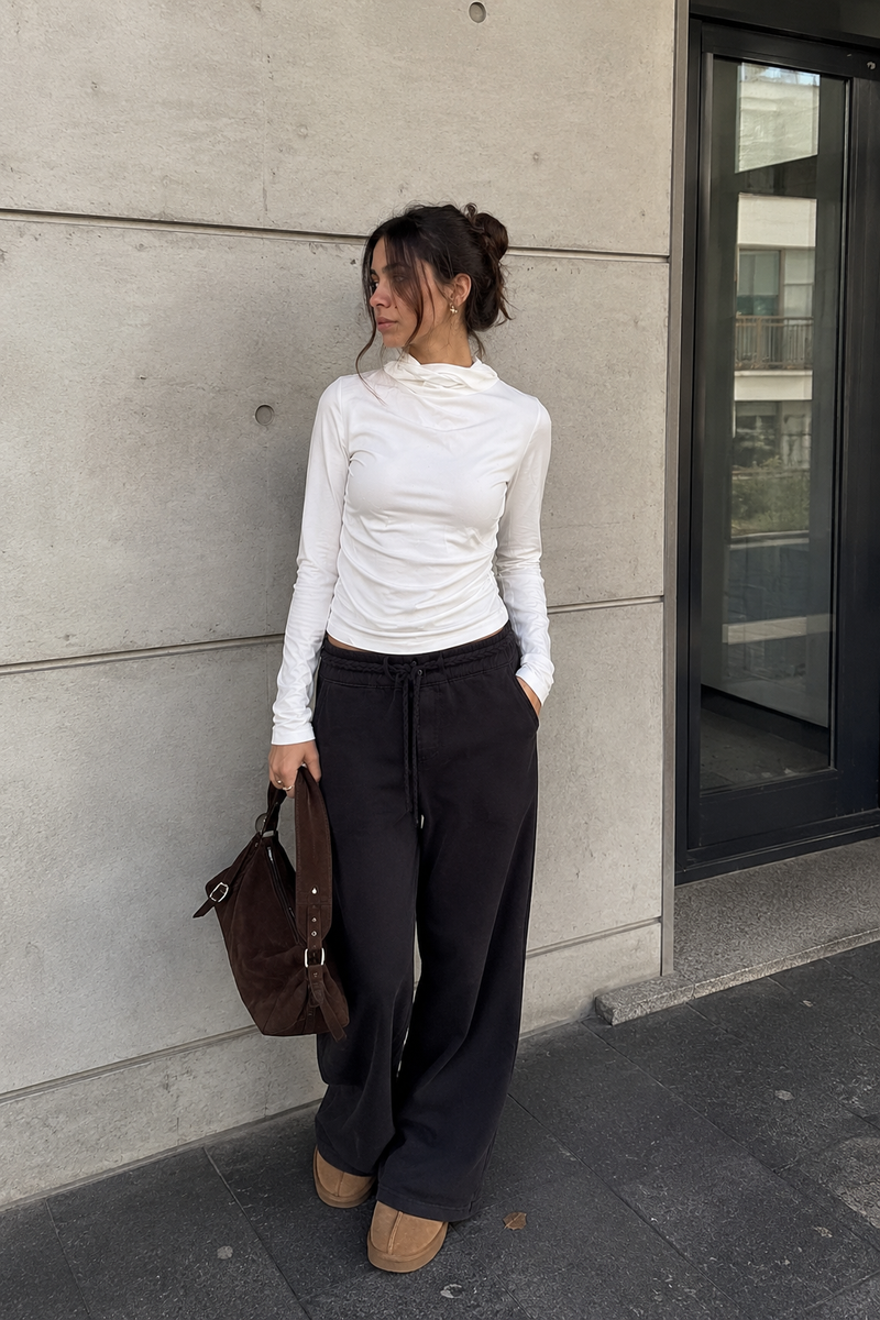The Cowl-Neck Hooded Long Sleeve – Off-White