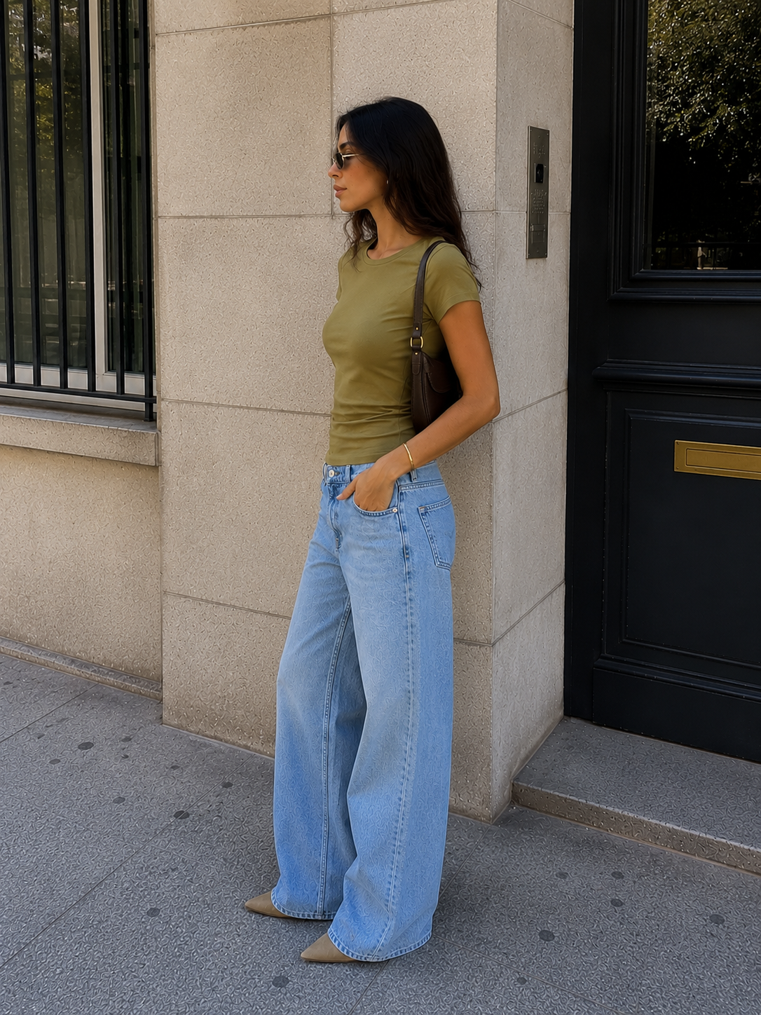 Fitted Crew Neck Tee – Olive Oil
