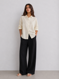 The Studio Crinkle Button-Down – Ivory