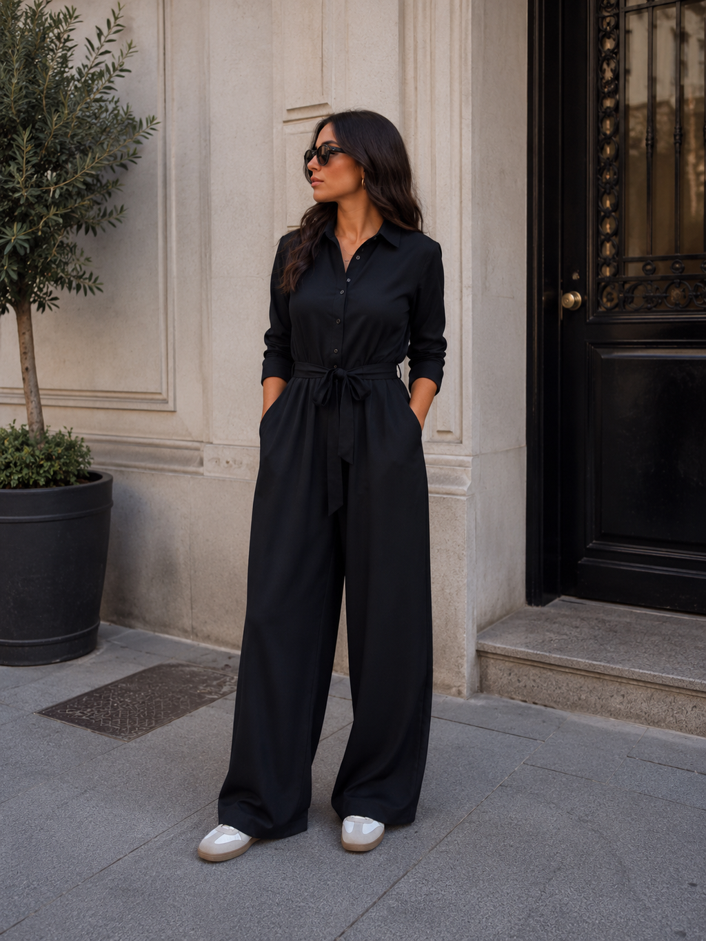 Long-Sleeve Boilersuit – Black