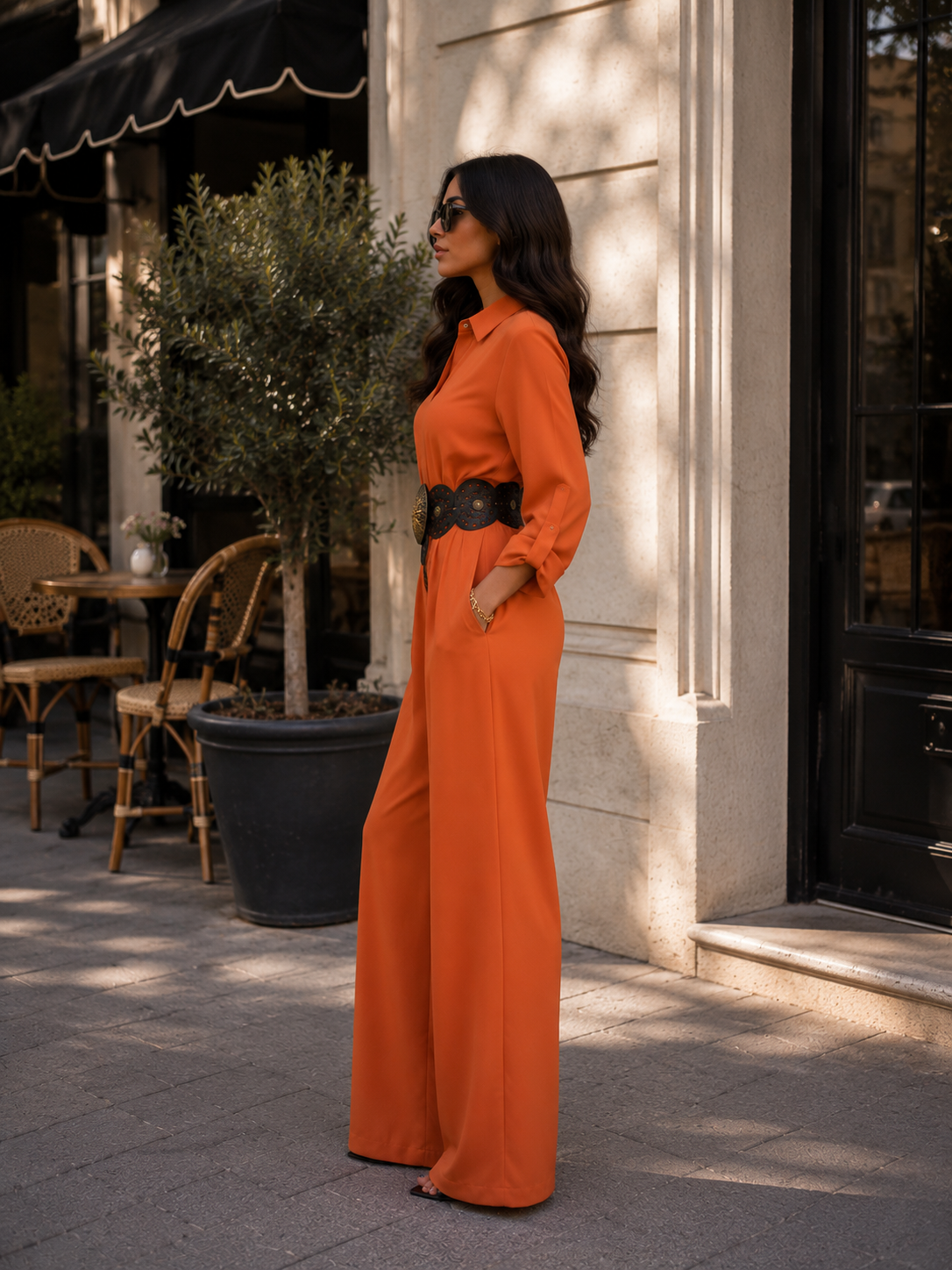 Long-Sleeve Boilersuit – Orange