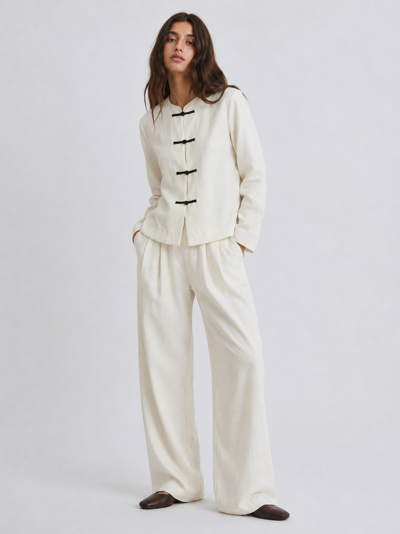 Zen Tailored Relaxed Set | Creamy