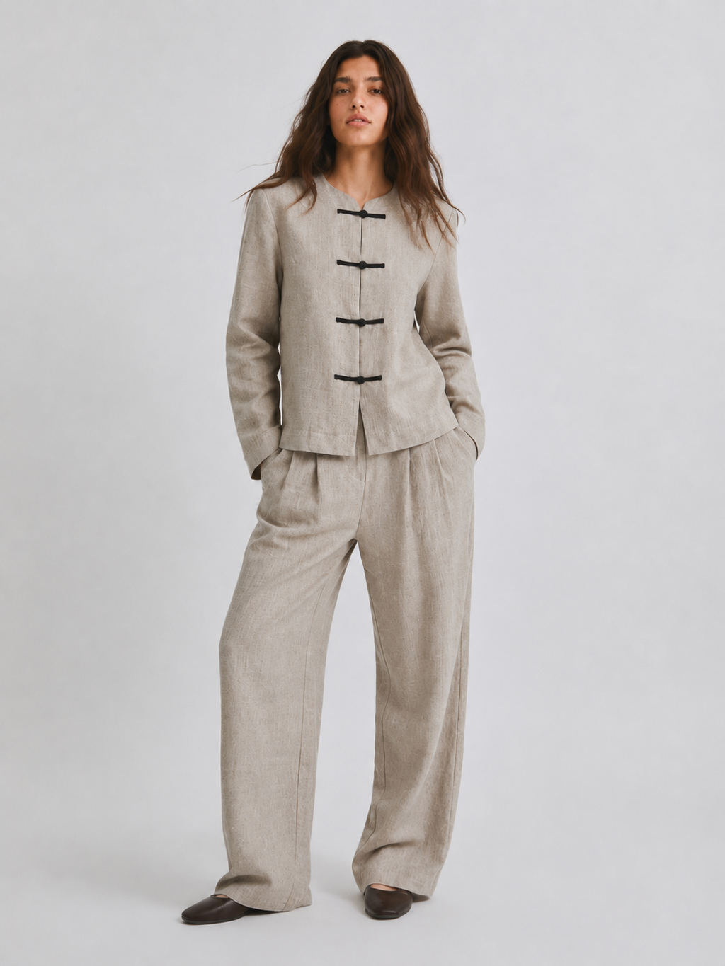 Zen Tailored Relaxed Set | Beige
