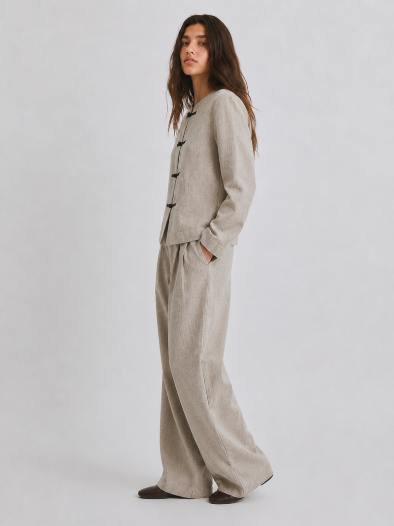 Zen Tailored Relaxed Set | Beige