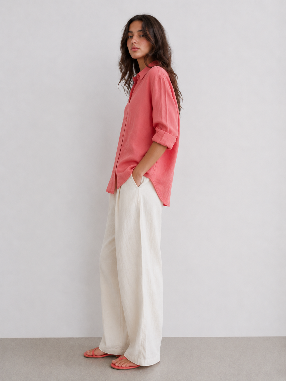 The Studio Crinkle Button-Down – Terracotta