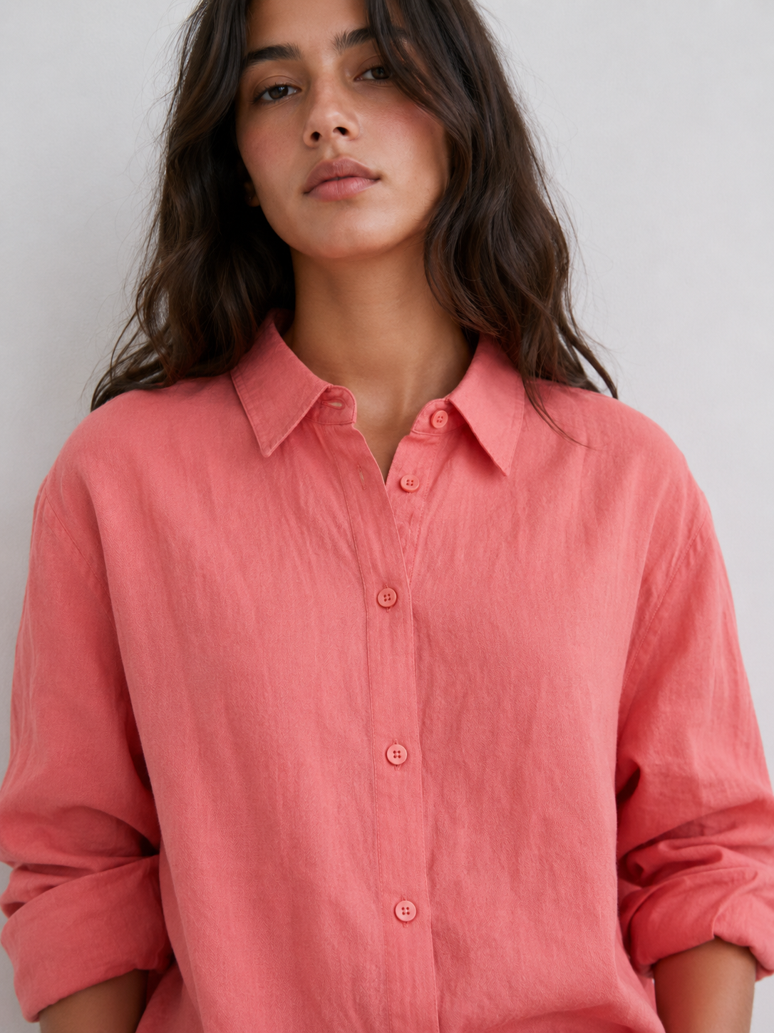 The Studio Crinkle Button-Down – Terracotta